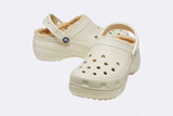 Crocs Wmns Classic Platform Lined Clog W Bone